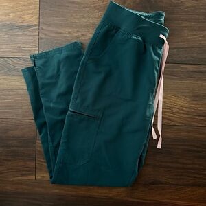 Figs large high waisted yola scrub bottoms- Caribbean blue